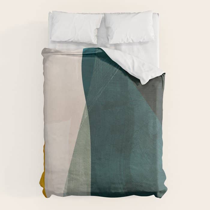 Mid Century Shapes Abstract Painting 3 Duvet Cover