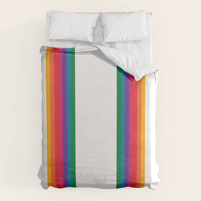 Retro Bright Rainbow - Straight Duvet Cover