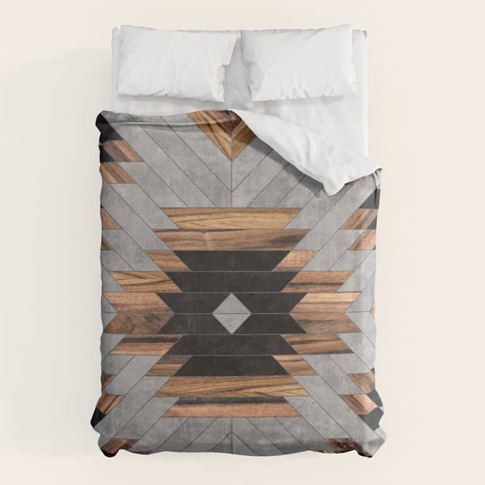 Urban Tribal Pattern No.6 - Aztec - Concrete And Wood Duvet Cover