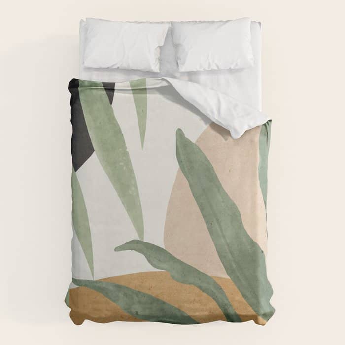 Abstract Art Tropical Leaves 4 Duvet Cover