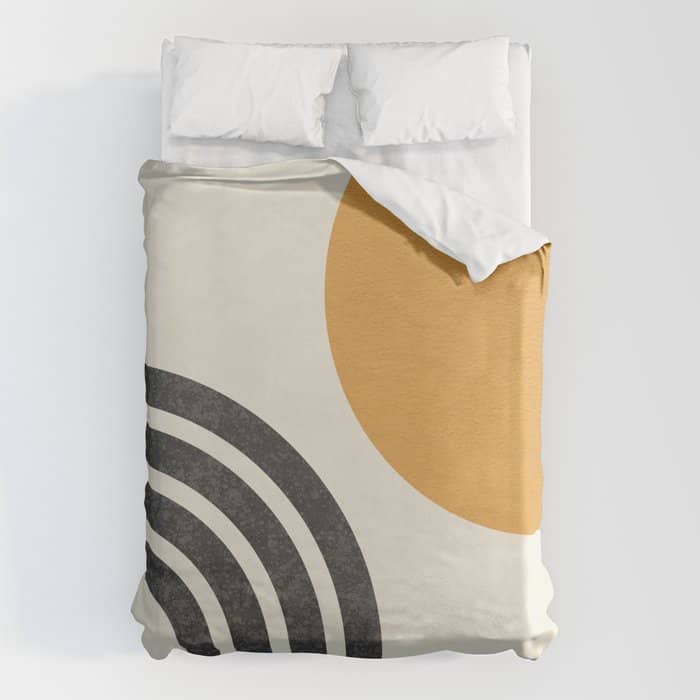 Mid Century Modern Sun And Rainbow Duvet Cover