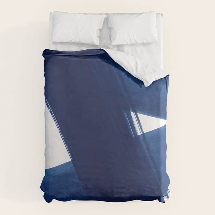 Indigo Abstract Brush Strokes | No. 4 Duvet Cover