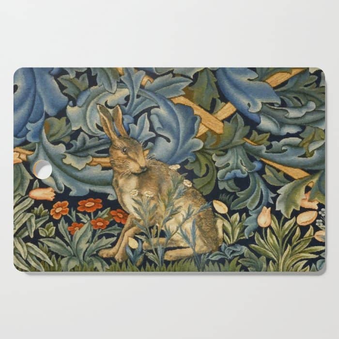 William Morris Forest Rabbit , Morris Floral Cutting Board