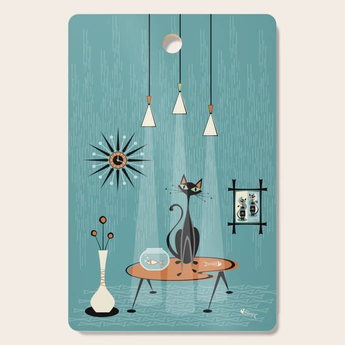 Mid Century Mishchief/ Cat Red Handed I Cutting Board