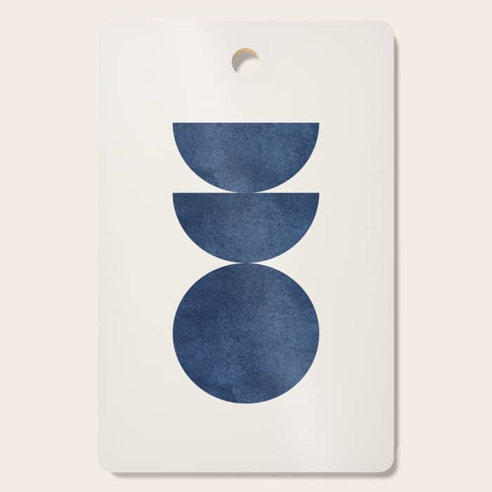 Woodblock Navy Blue Mid Century Modern Cutting Board