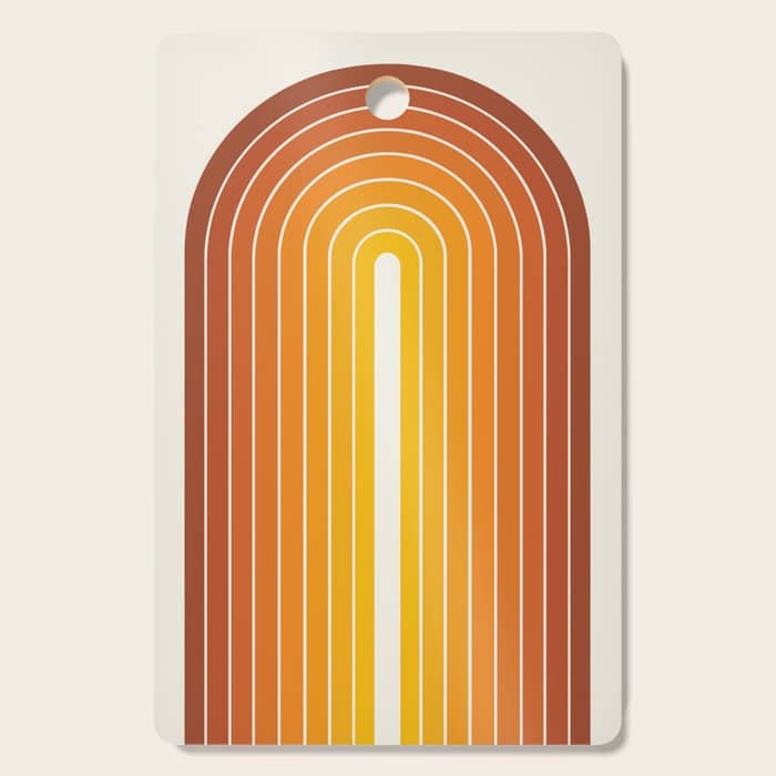 Gradient Arch Ix Retro Orange Mid Century Modern Rainbow Cutting Board