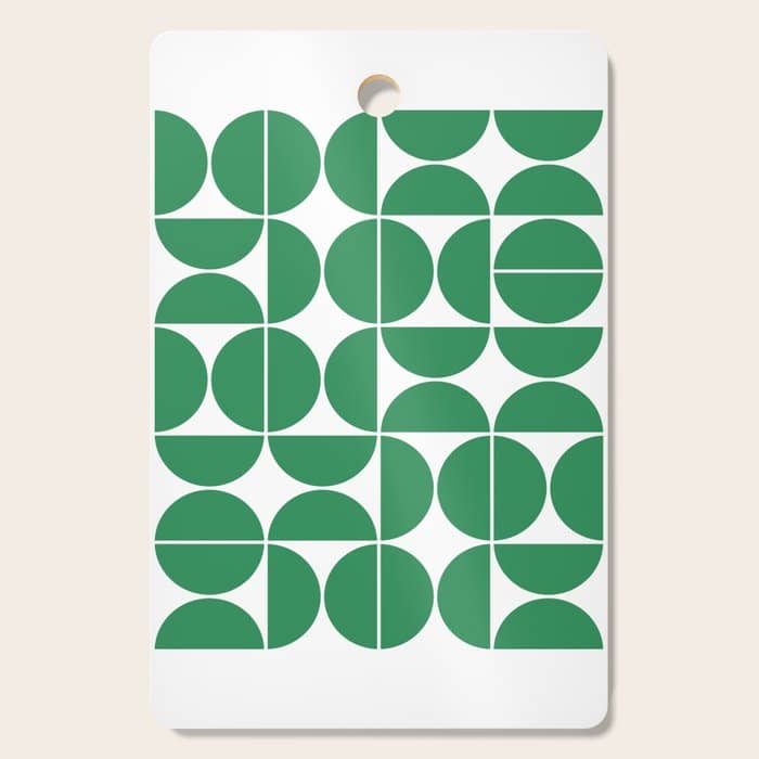 Mid Century Modern Geometric 04 Green Cutting Board