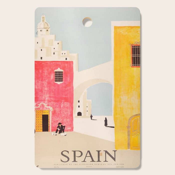 Spain Vintage Travel Poster Mid Century Minimalist Art Cutting Board