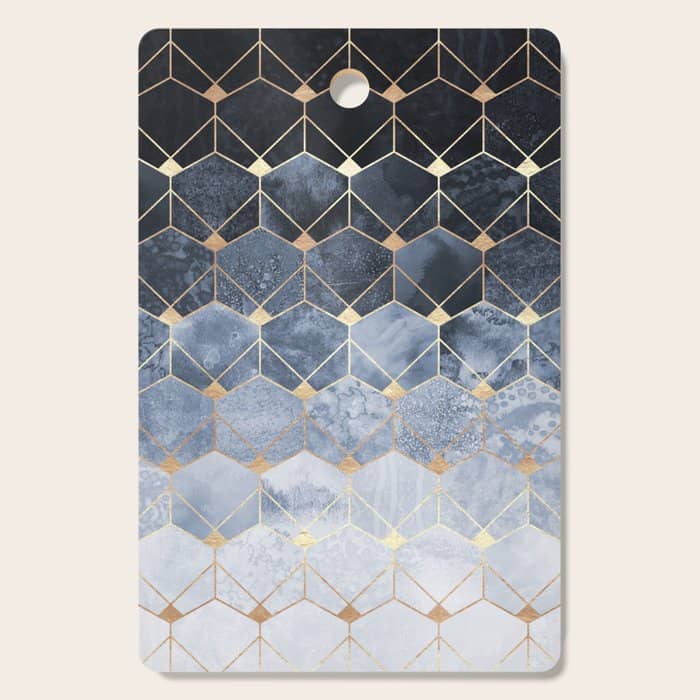 Blue Hexagons And Diamonds Cutting Board