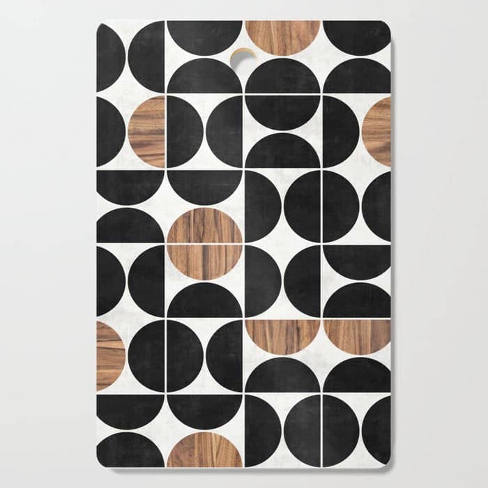 Mid-Century Modern Pattern No.1 - Concrete And Wood Cutting Board
