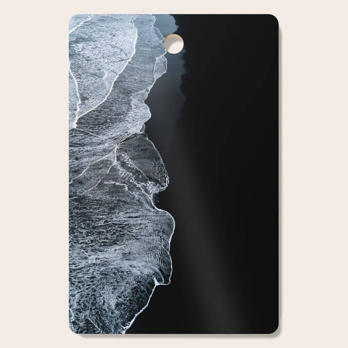 Waves On A Black Sand Beach In Iceland - Minimalist Landscape Photography Cutting Board