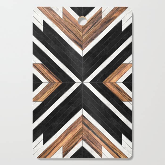 Urban Tribal Pattern No.1 - Concrete And Wood Cutting Board
