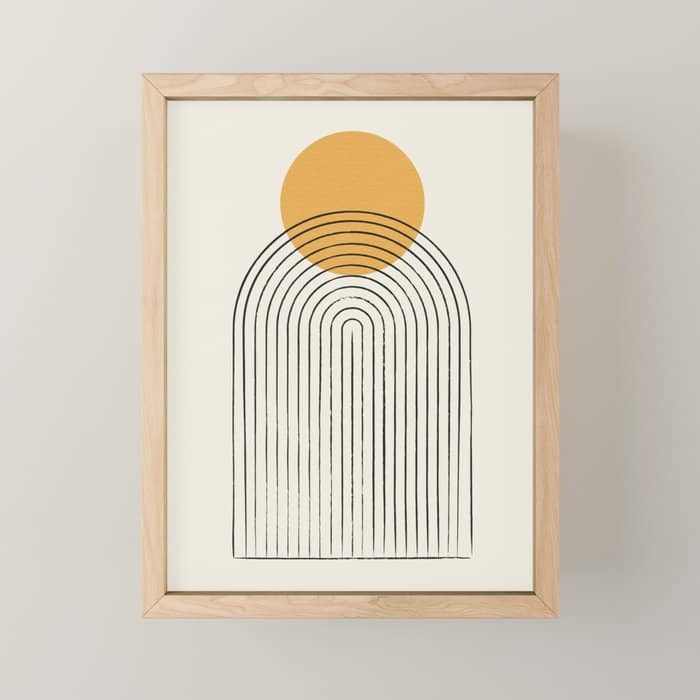 Gold Sun Rainbow Mountain Mini Art Print