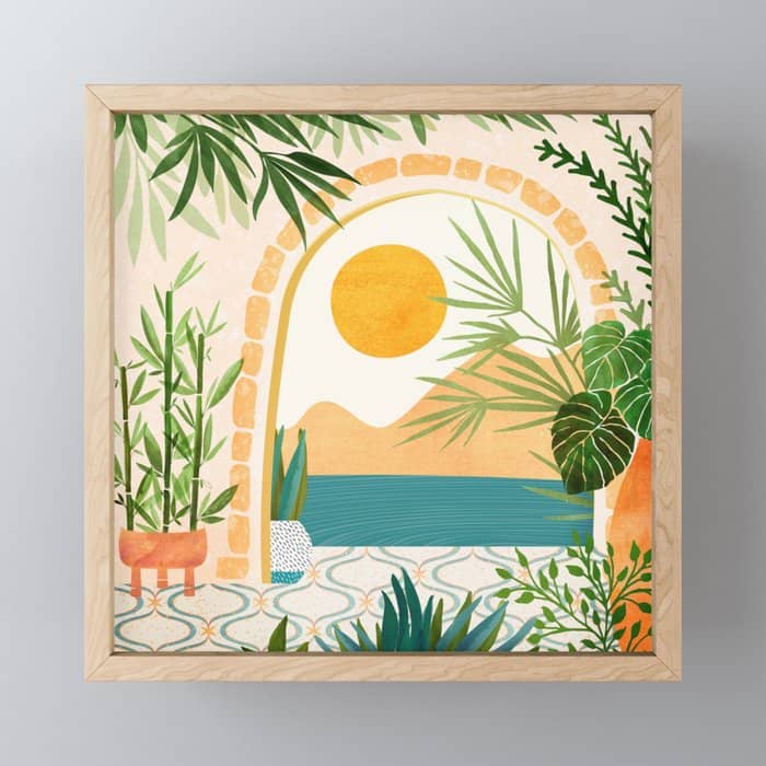 Villa View Tropical Landscape / Villa Series Mini Art Print