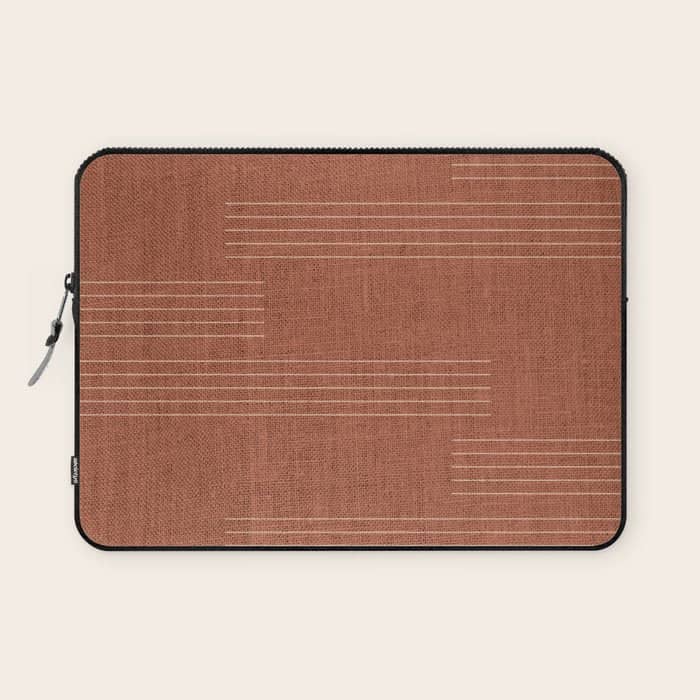 Minimal, Pattern, Boho Prints, Terracotta Laptop Sleeve