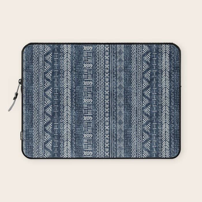 Funky Vertical Stripe In Indigo Laptop Sleeve