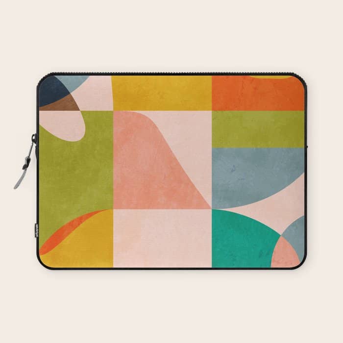 Mid Century Abstract Shapes Spring I Laptop Sleeve