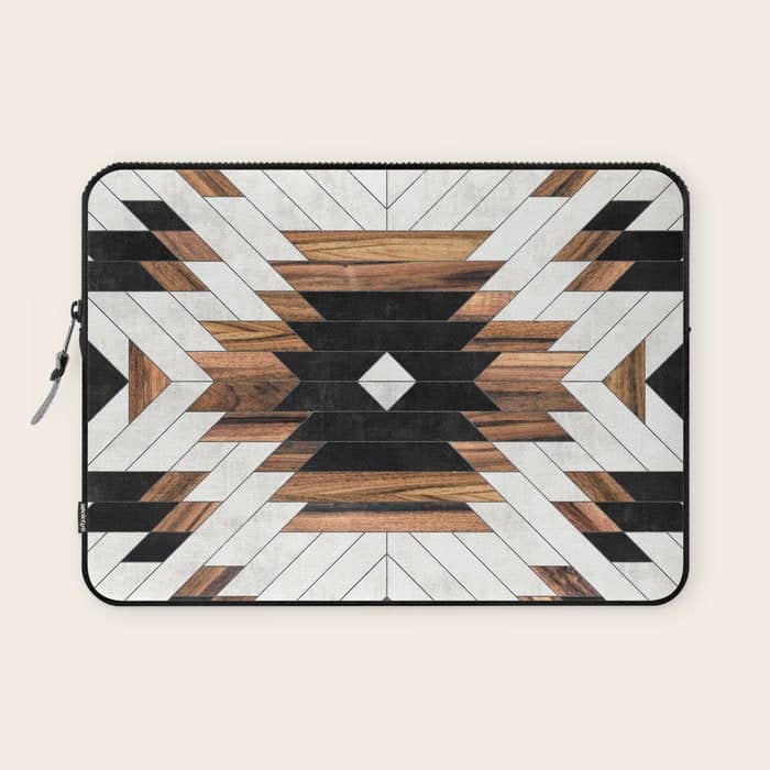 Urban Tribal Pattern No.5 - Aztec - Concrete And Wood Laptop Sleeve