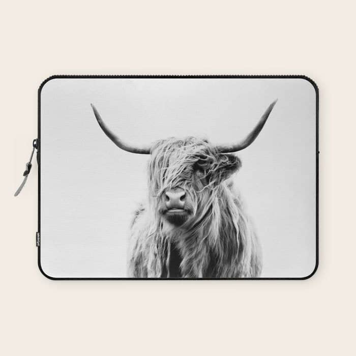 Portrait Of A Highland Cow Laptop Sleeve