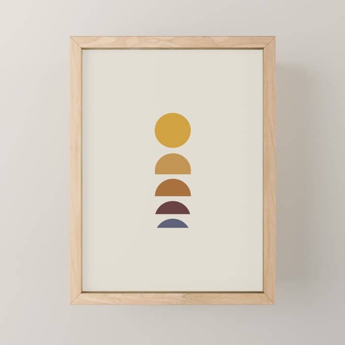 Minimal Sunrise Sunset Shapes Mini Art Print