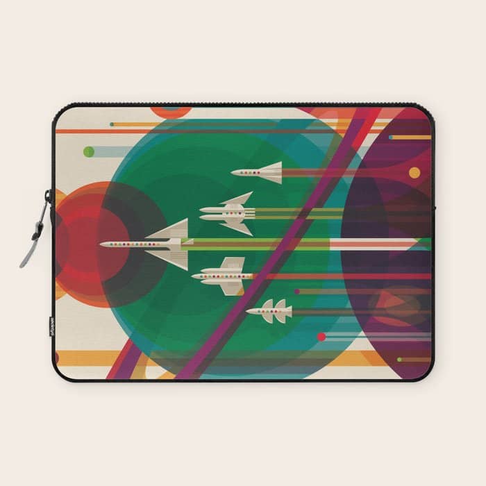 Nasa Retro Space Travel Poster The Grand Tour Laptop Sleeve
