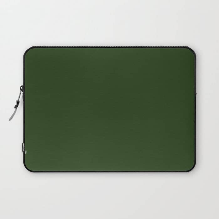 Solid Dark Forest Green Simple Solid Color All Over Print Laptop Sleeve
