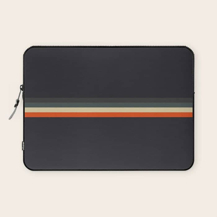 Meness - Classic Minimal Dark Retro Summer Stripes Laptop Sleeve