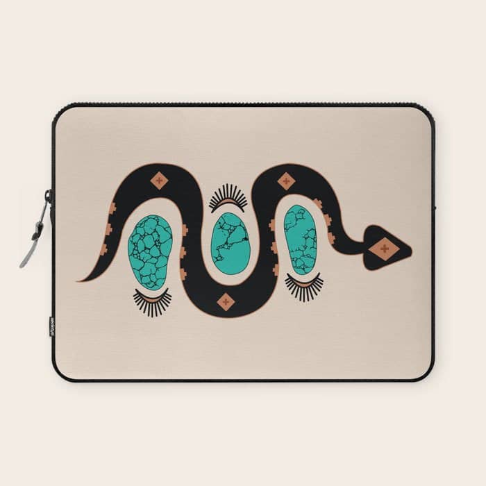 Southwestern Slither In Black Laptop Sleeve