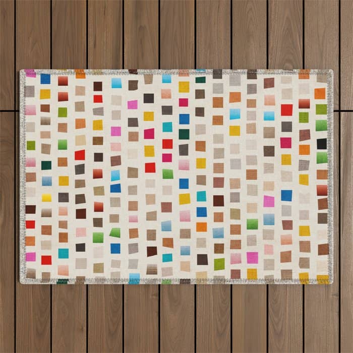 Colorful Mosaic Tiles Modern Artwork Outdoor Rug