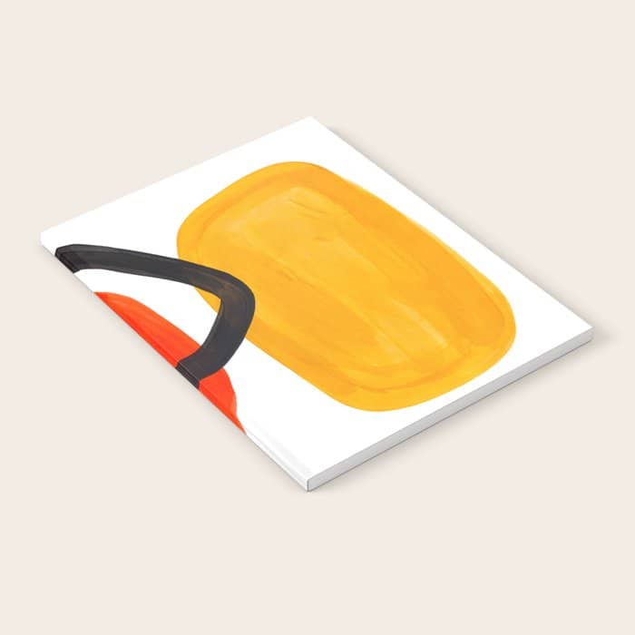 Midcentury Modern Colorful Abstract Pop Art Space Age Fun Bright Orange Yellow Colors Minimalist Notebook