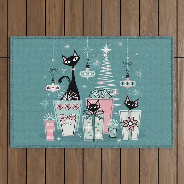 Vintage Kitty Christmas Ii Sxs6- ©Studioxtine Outdoor Rug