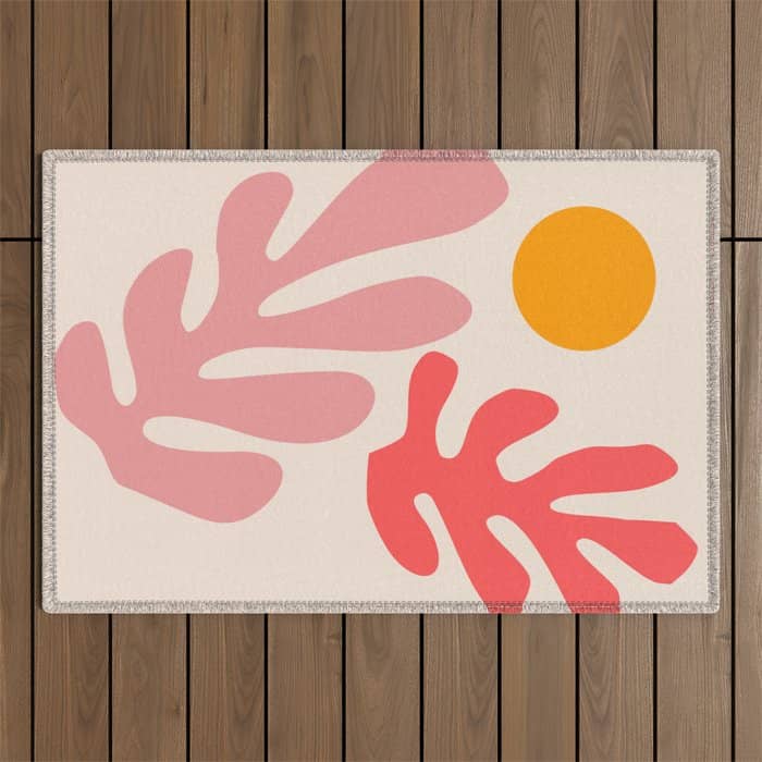 Henri Matisse - Leaves - Blush Outdoor Rug