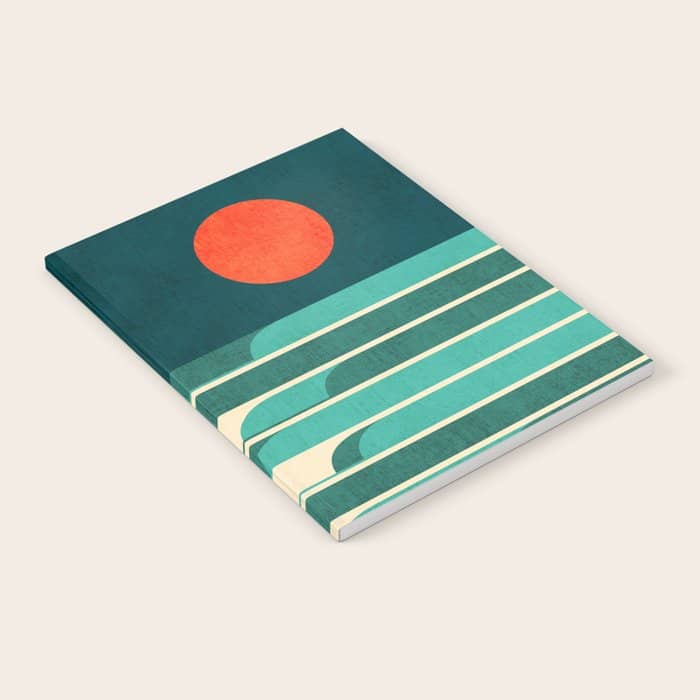 Chasing Wave Under The Red Moon Notebook