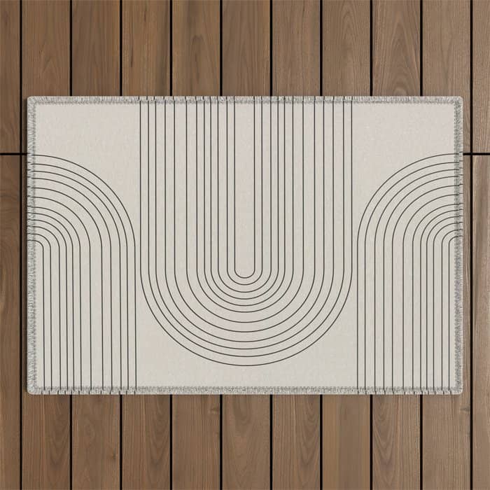 Arch Art, Modern Pattern, Mid Century  Outdoor Rug