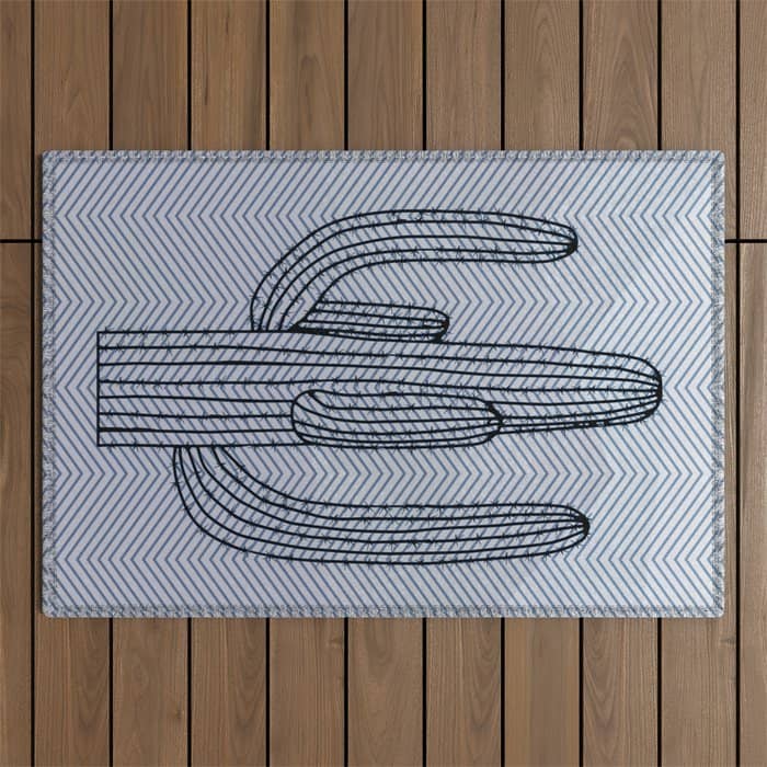 Deserted Cactus - Chevron Slate Outdoor Rug