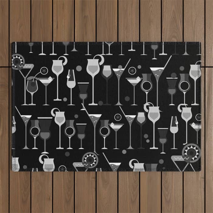 Retro Vintage Cocktail Pattern 3 Outdoor Rug