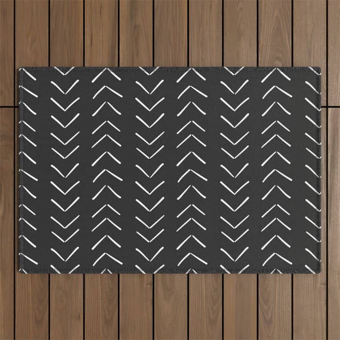 Boho Big Arrows In Black And White Outdoor Rug