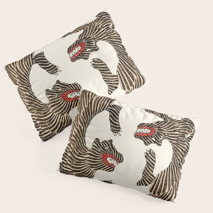 Japanese Tigers By Taguchi Tomoki 1860-1869 - Tiger Pillow Sham
