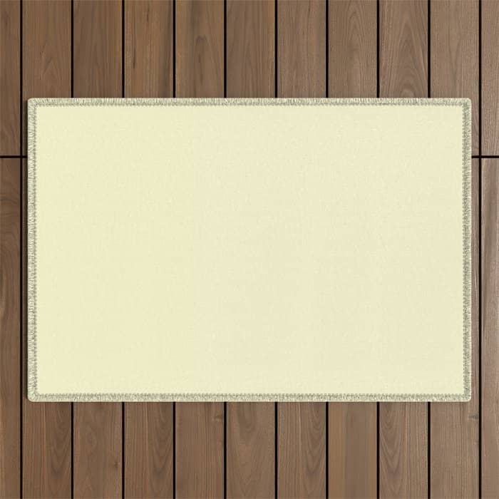 Pastel Lemon Yellow Pale Soft Meringue Yellow Outdoor Rug