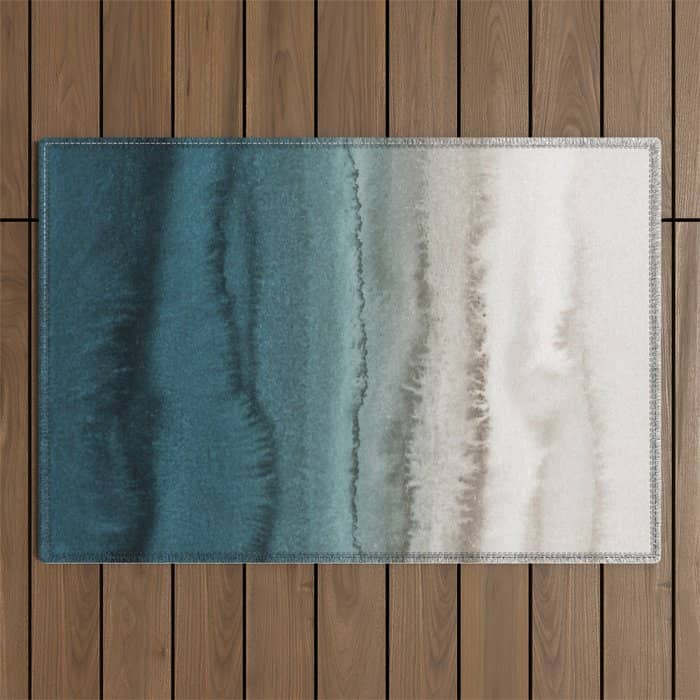 Within The Tides - Crashing Waves Teal Outdoor Rug