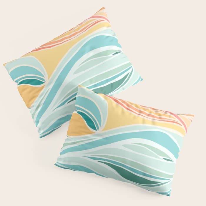 Sea And Sky Abstract Landscape Pillow Sham