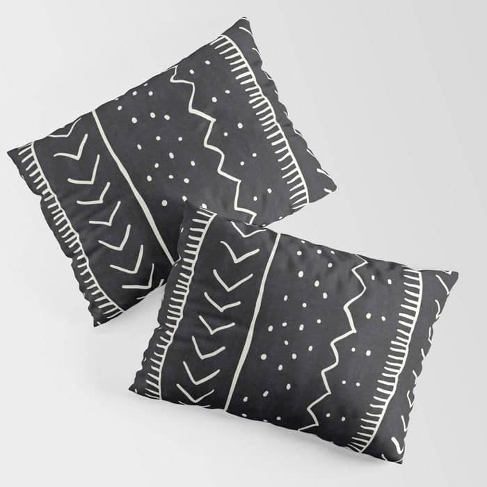 Cute Geometric Stripe In Black And White Pillow Sham