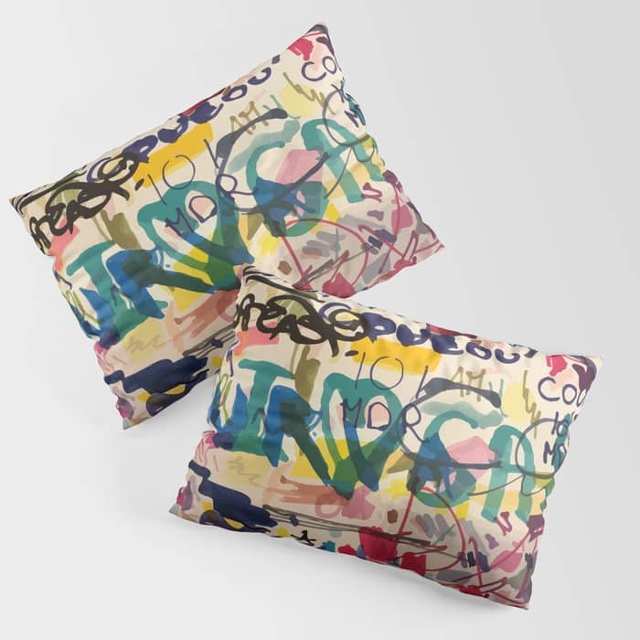 Urban Graffiti Paper Street Art Pillow Sham