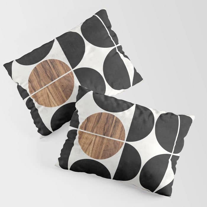 Mid-Century Modern Pattern No.1 - Concrete And Wood Pillow Sham