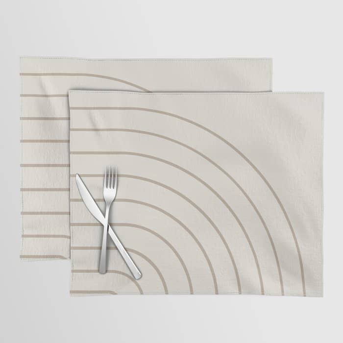 Minimal Arch Xi Natural Neutral Modern Geometric Lines Placemat
