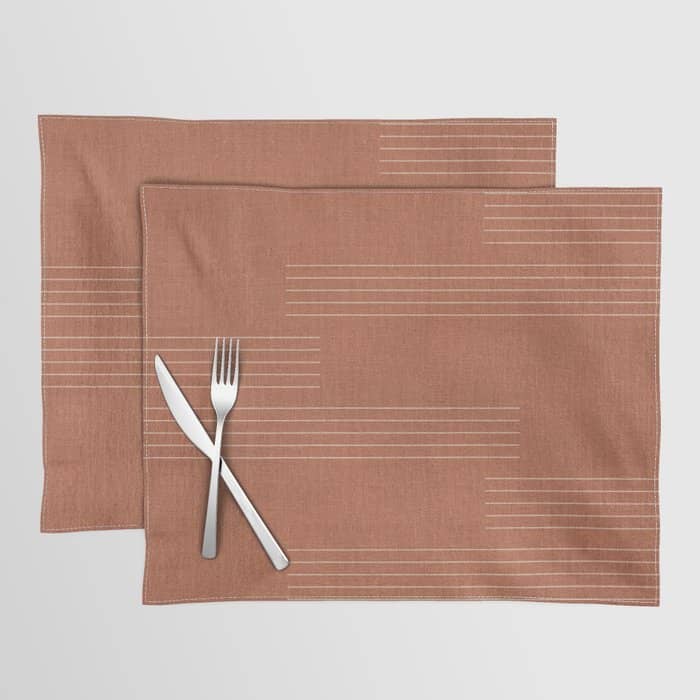 Minimal, Pattern, Boho Prints, Terracotta Placemat