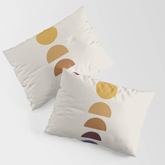 Minimal Sunrise Sunset Shapes Pillow Sham