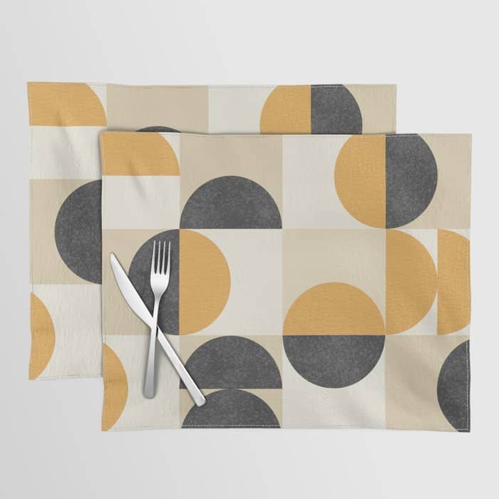 Mid Century Modern Halfmoon Pattern Placemat
