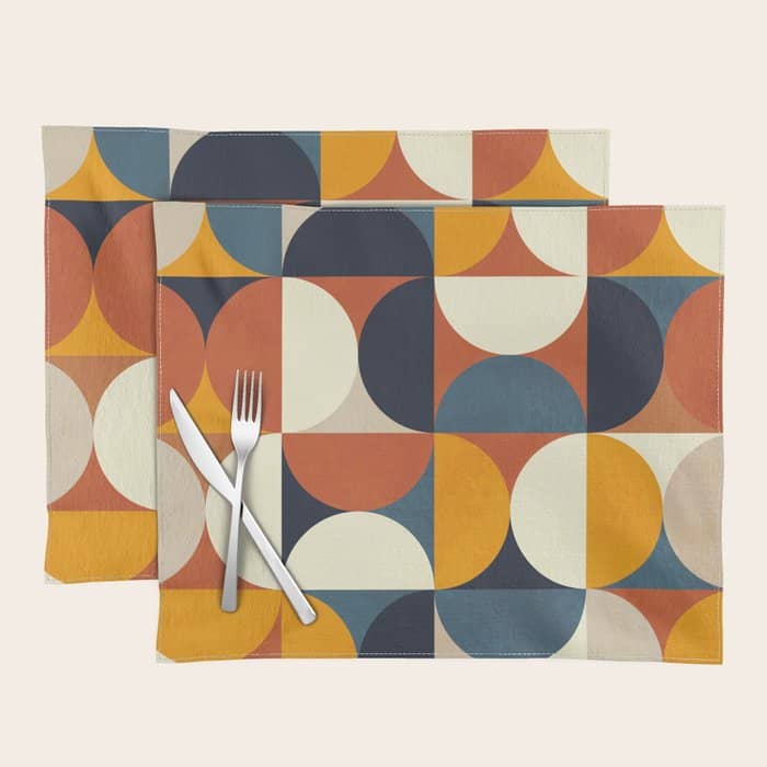 Mid Century Abstract Shapes Fall Winter 3 Placemat
