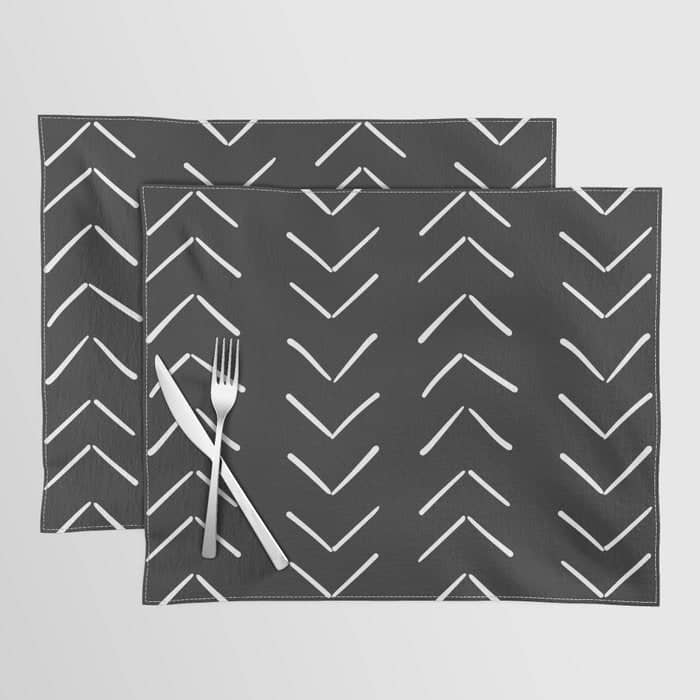 Boho Big Arrows In Black And White Placemat